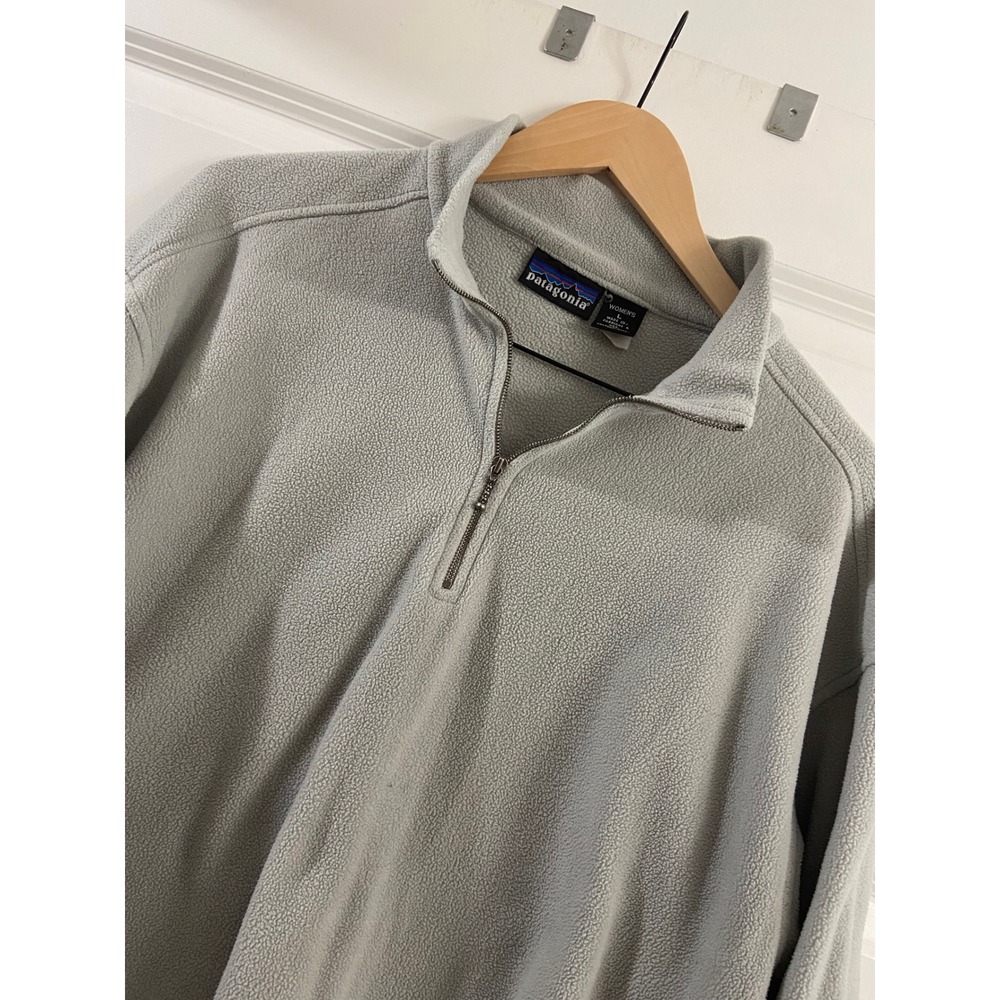 Patagonia Synchilla Fleece Pullover Womens L Gray Quarter Zip Sweater Jacket